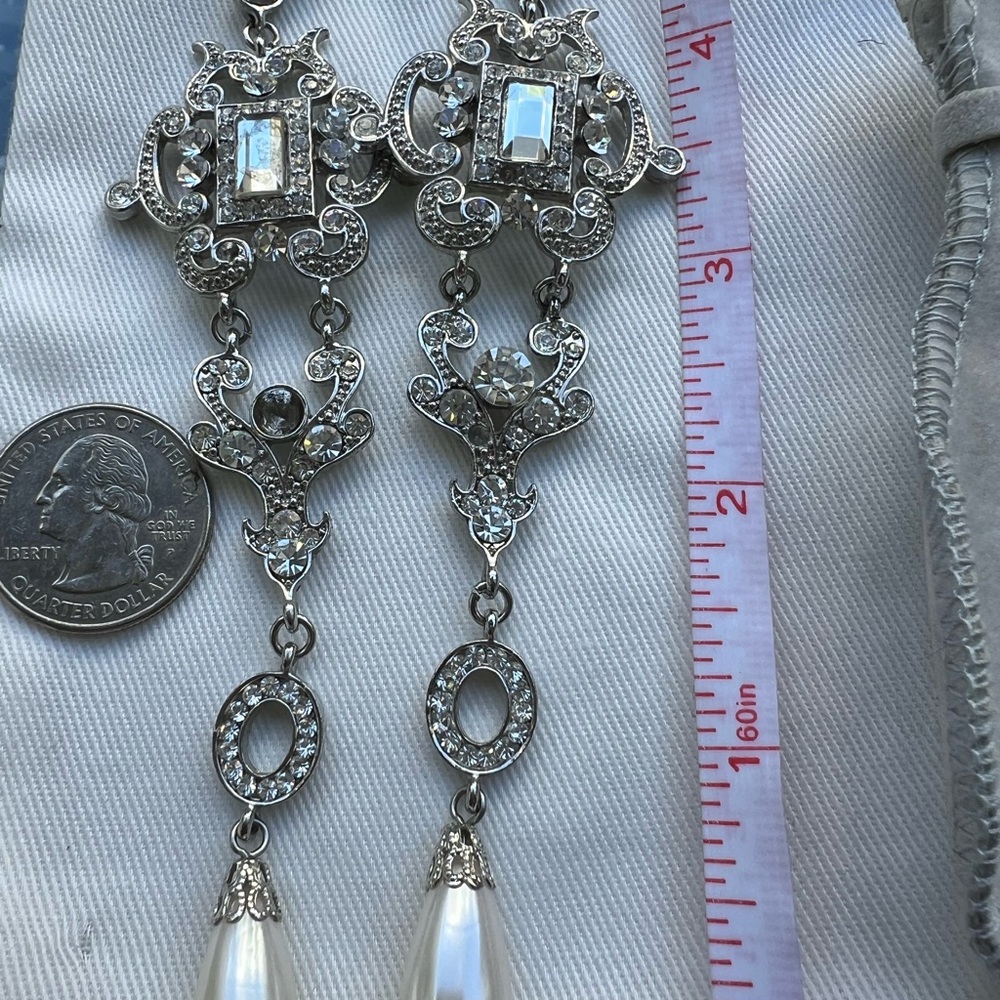 Elegant Silver and Pearl Drop Earrings